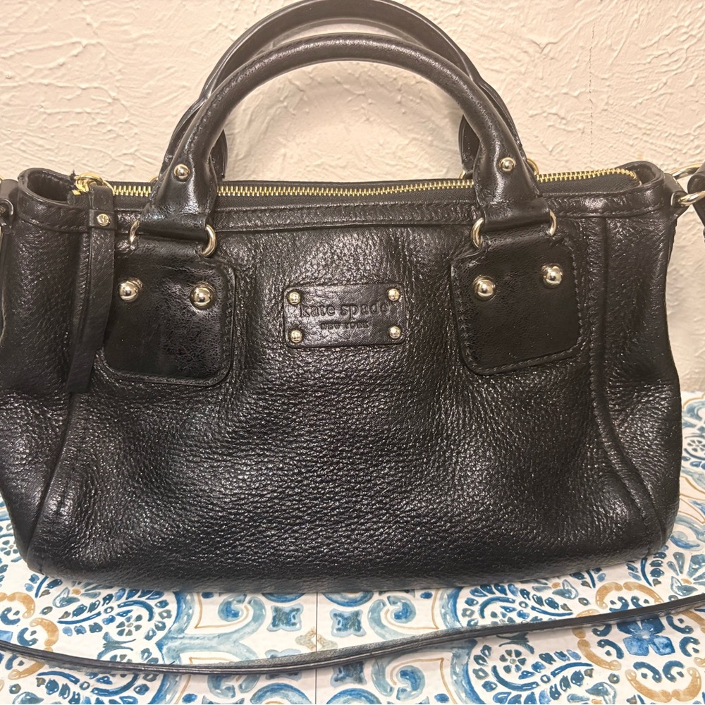 Kate Spade Black Pebbled Leather Satchel